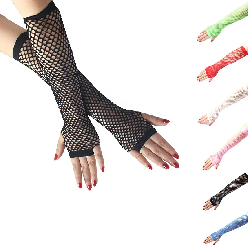 

1/3pair New Black Fishnet Fingerless Long Gothic Gloves Leg Arm Cuff Party Wear Fancy Women Glove Cosplay Darkly Ninja Mitten