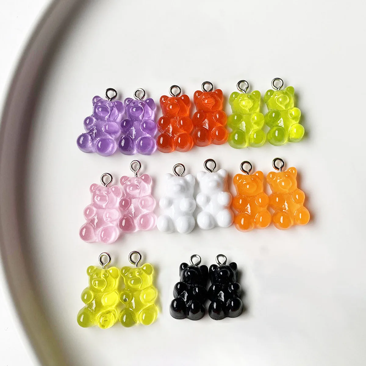 

10 шт. акриловые шармы карамельного цвета в виде жевательного медведя для изготовления ювелирных изделий «сделай сам», милые серьги, браслет, ожерелье, Креативные аксессуары