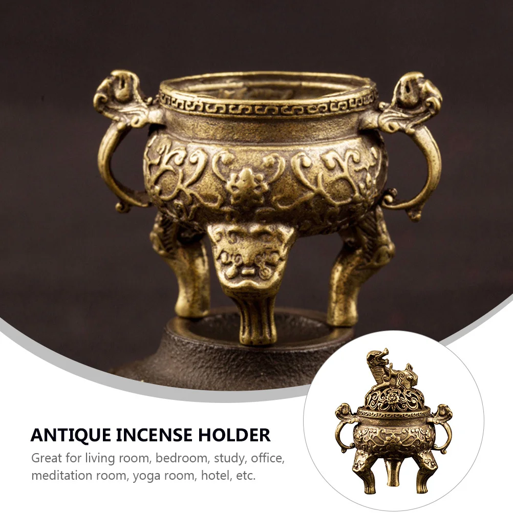 

1Pcs Incense Burner Retro Stylish Copper Censer Home Decor Living Room Bedroom Meditation Yoga Room Desktop Incense