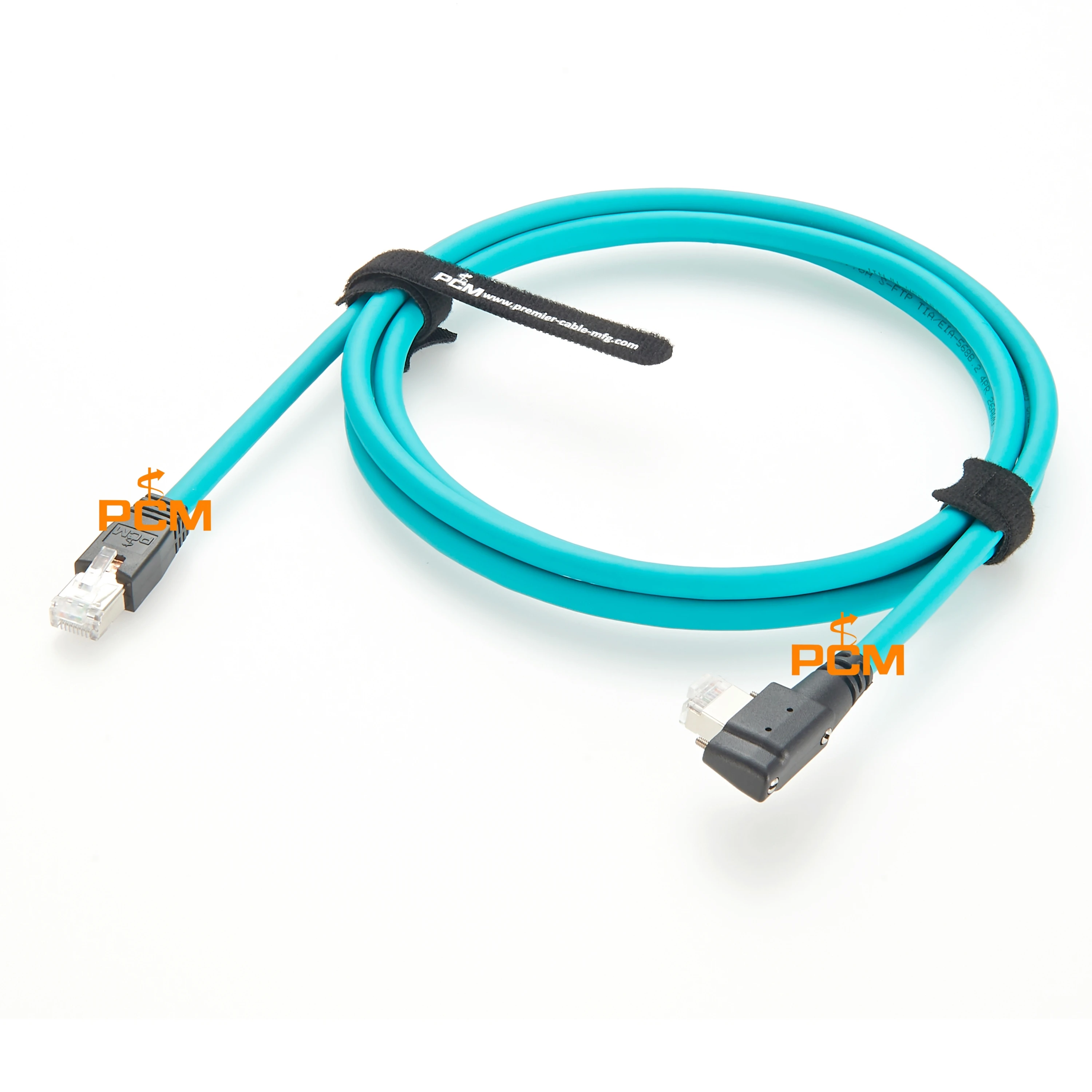 

Cat6a Gigabit Ethernet Cable RJ45 8P8C Left/Right Angled Hi-flex Cord with Thumbscrews Lock Patch Cord for Industrial Camera