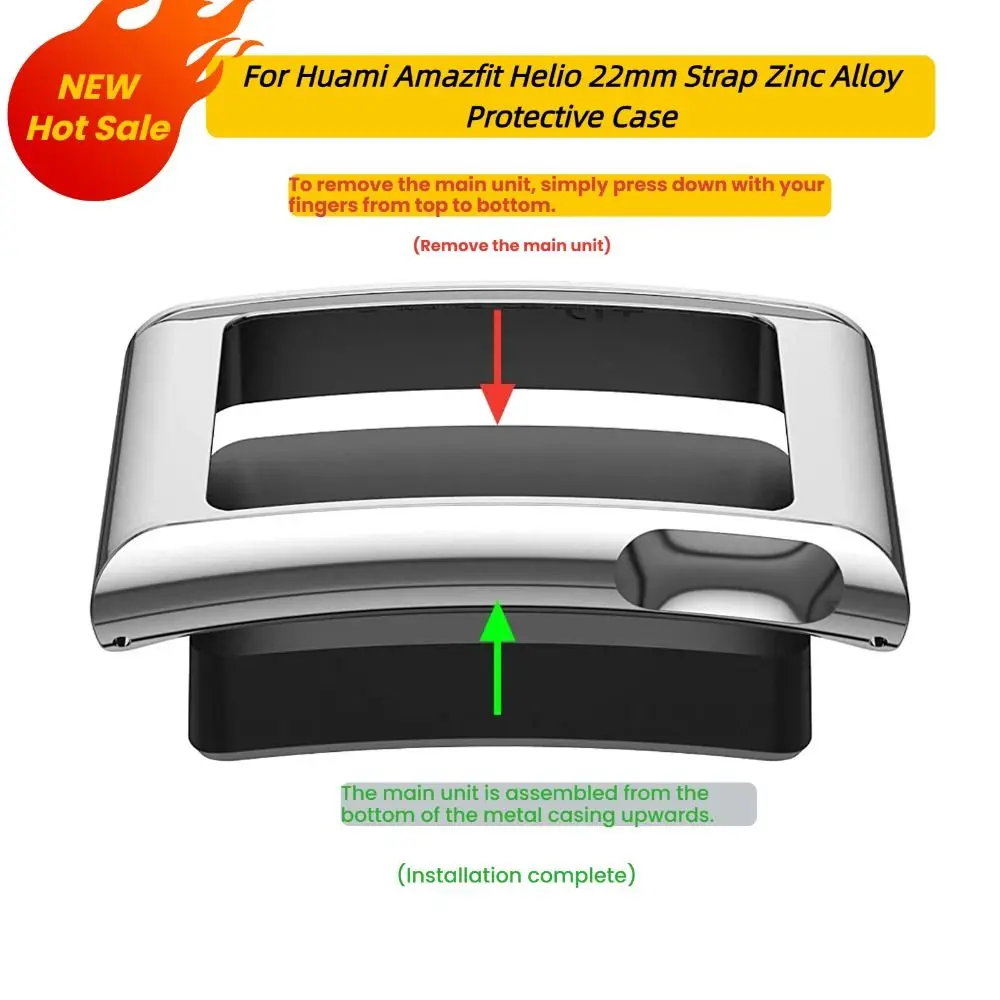 

High Quality 22mm Metal Frame All-Around Shockproof Bumper Cover Watch Accessories Protective Shell for Huami Amazfit Helio