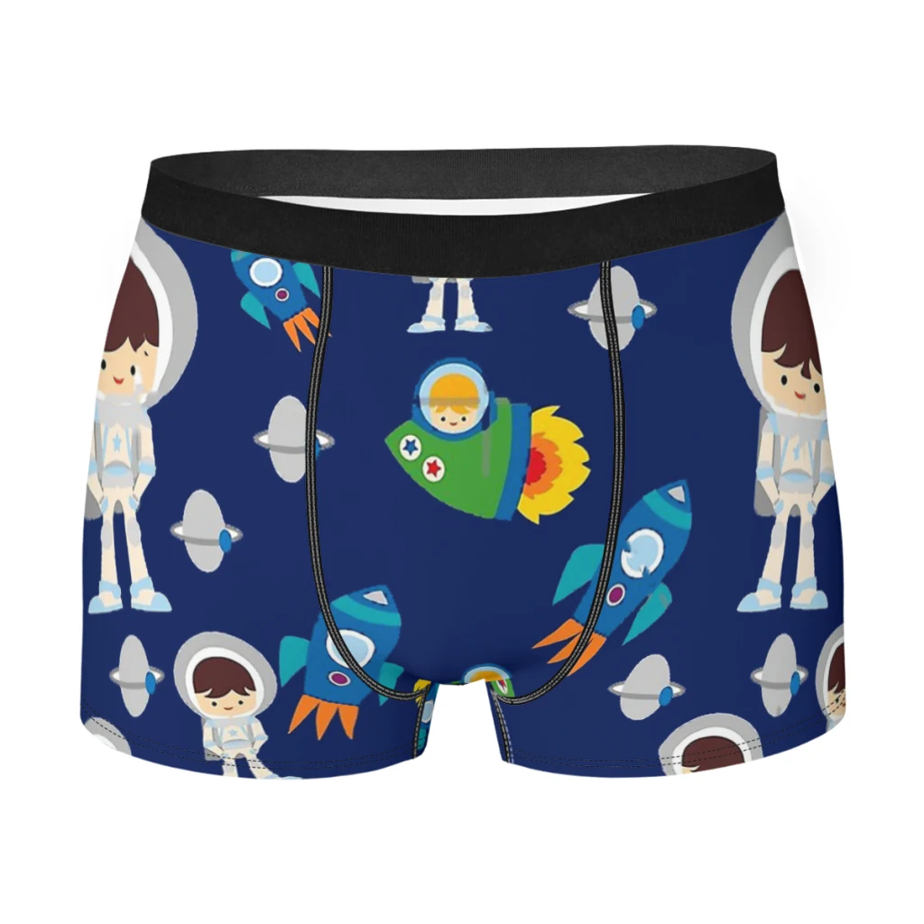 

Stupid Child Navy Blue Astronaut Man's Boxer Briefs Wonderful Universe Highly Breathable Underwear High Quality Print Shorts