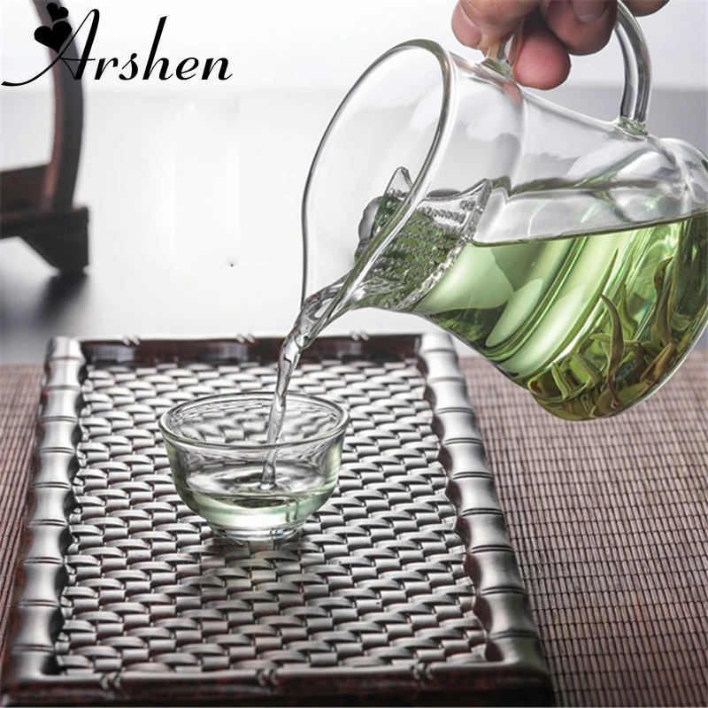 Arshen Thickened 275ml Clear Heat Resisting with Filter Handle Tea Cup Pitcher Heat Insulation Chinese Kongfu BlackTea Cup 223g