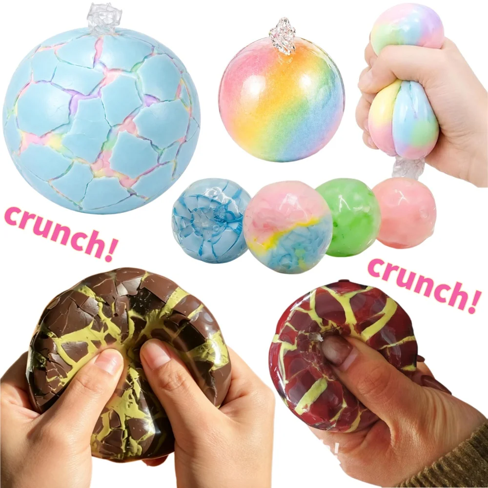 Pelota Blanda de Fresa, Matcha, Menta y Chocolate, Macaron, Bolas Blandas Antiestrés para Niños y Adultos, Sensoriales, Fidget, Bola de Cera Reventable