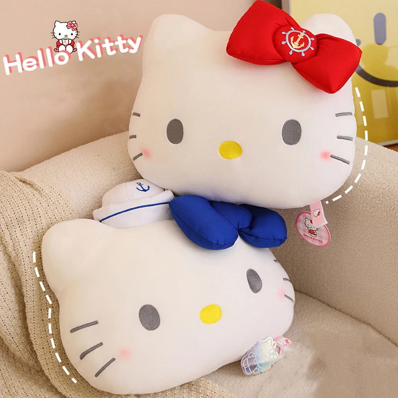 35cm Sanrio Genuine Hello Kitty Plush Pillow Headrest Office Sleeping Pillow Cushion Plushie Toy Home Cushion Girl Doll Gift