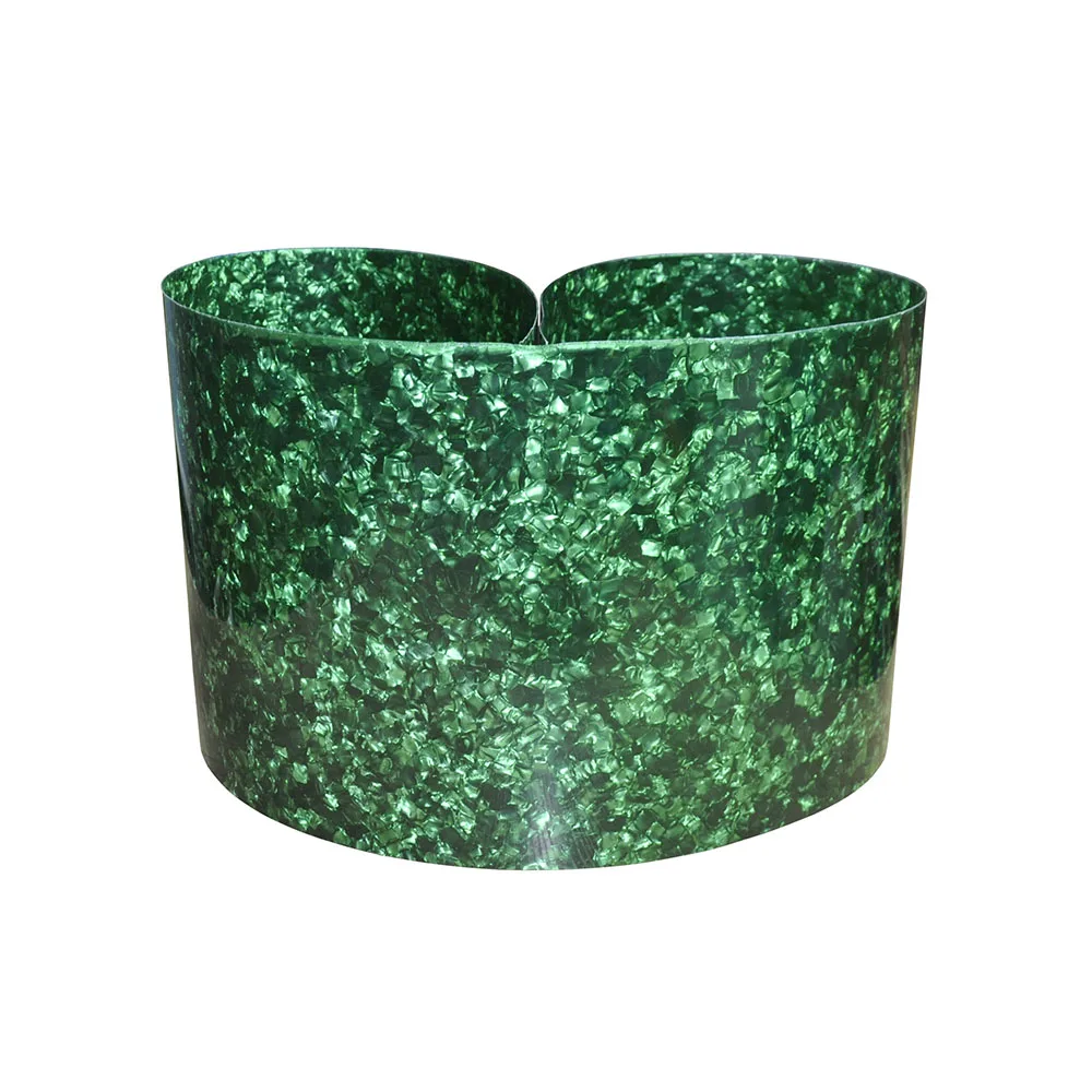 2Pcs Gauge 0.46mm Celluloid Sheet Drum Wrap Musical Instrument Deco Pearl Green 10x60\'\' and 16x60\'\'