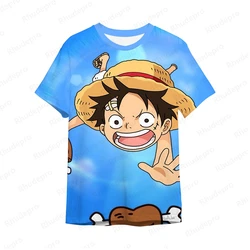 2024 popularna koszulka 3d japonia Anime jednoczęściowy męski t-Shirt z krótkim rękawem Luffy koszula koszulka z nadrukiem odzież męska