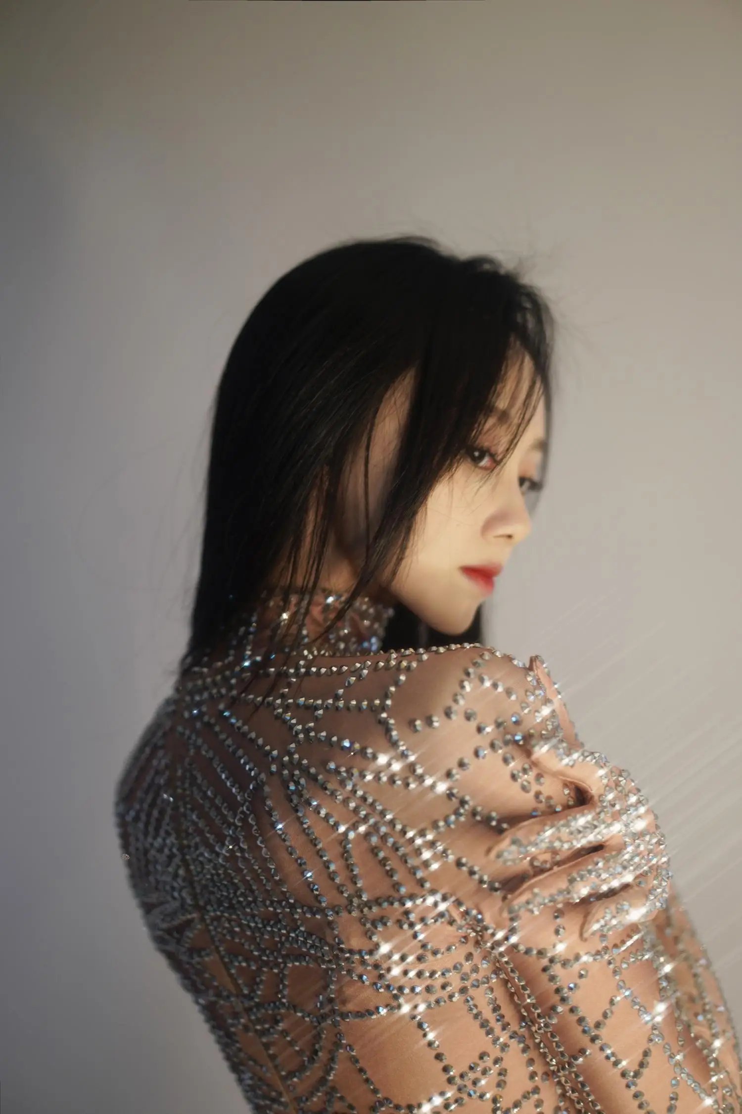 반짝 이는 라인 석 꽉 끼는 점프 슈트 폴 댄스 의상 섹시한 쇼걸 나이트 클럽 카니발 의상 쇼 댄스 댄스 복장