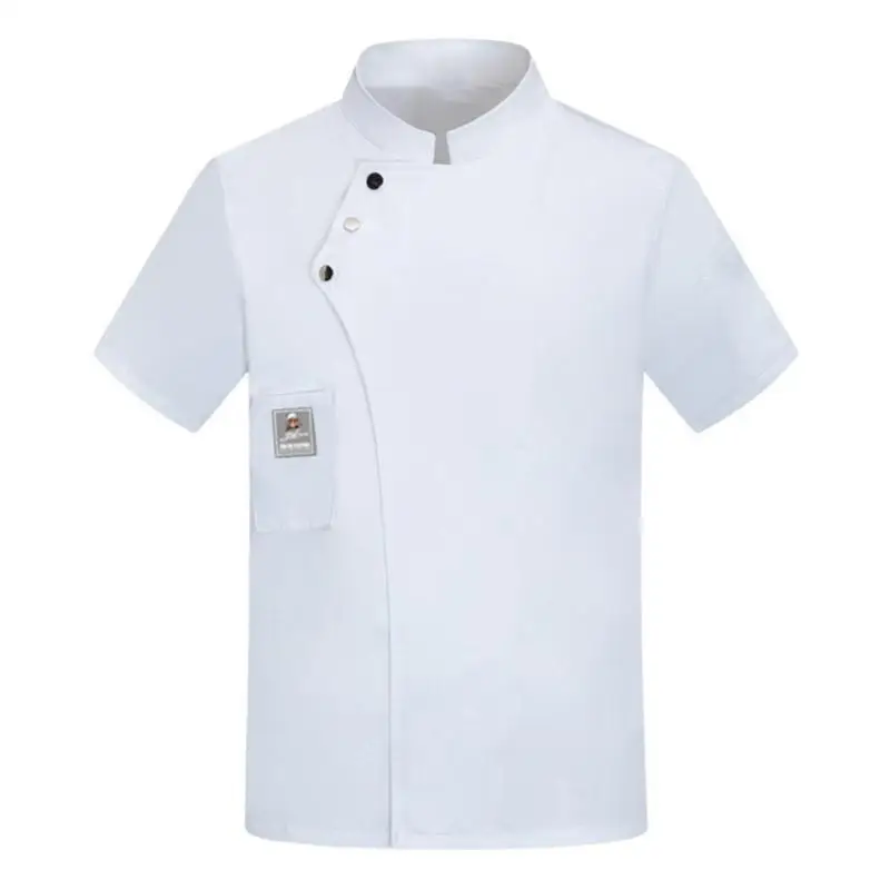 39BB comfortabele unisex kook shirt shirt short mouwen professionele keuken slijtage hotel restaurant werkjas