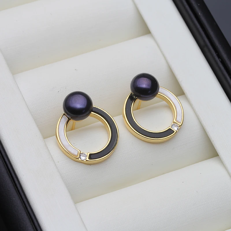 Gold Plated Freshwater Pearls Earrings For Women,925 Silver Pin Real Pearl Stud Earrings Korean Earrings