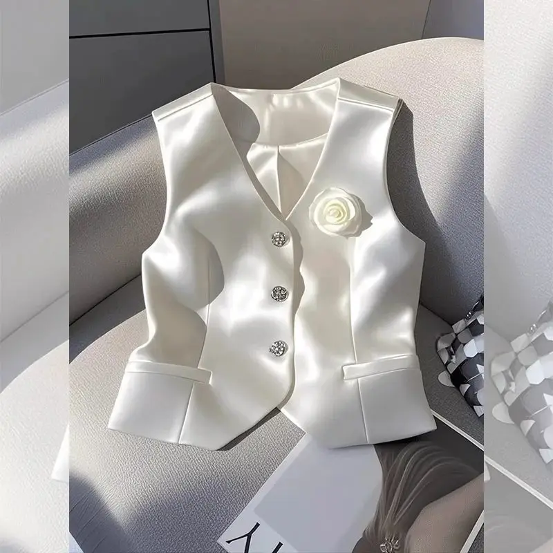 Suit, vest, women's summer new models, spring and autumn 2025, sleeveless vest, vest, slim-fitting and versatile