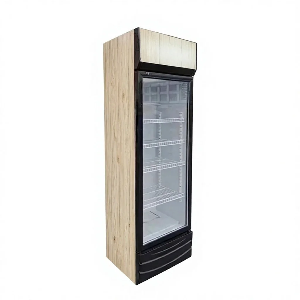 Upright Single-Temperature Air Cooling Glass Door Display Cooler for Supermarket Use