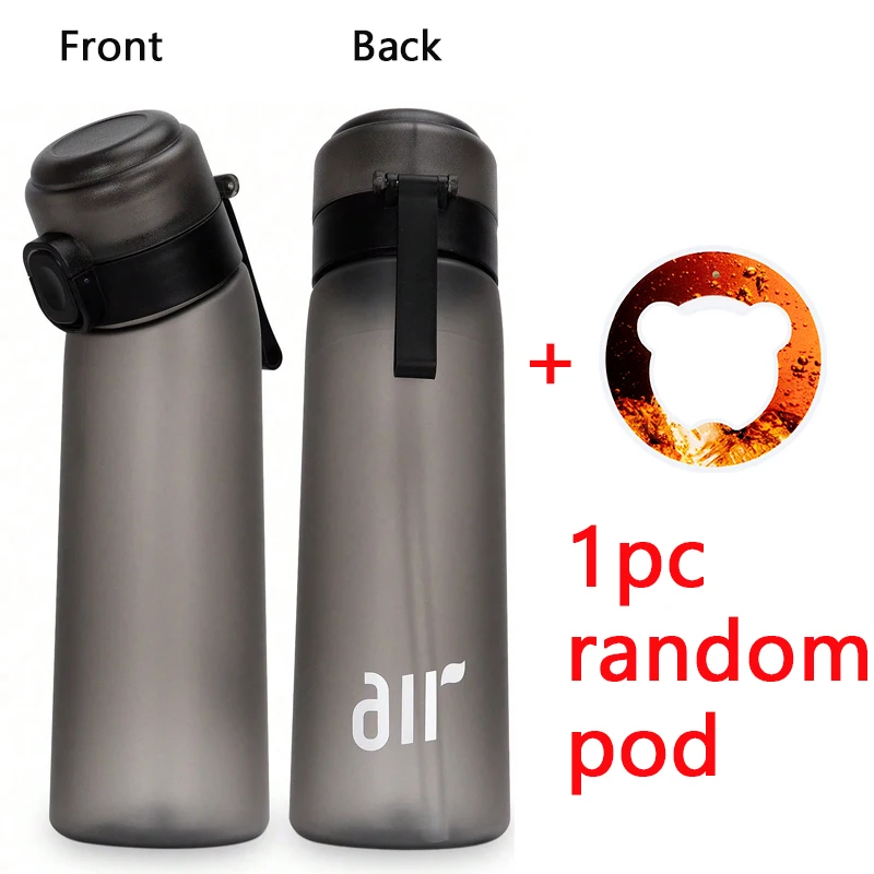 1 Stück Luftgeschmack-Wasserflasche mit 1 Stück zufälliger Geschmacks Pod Sport duftende Wasserflasche 0 Zuckergeschmacksrichtungen Ring Outdoor-Wasserbecher