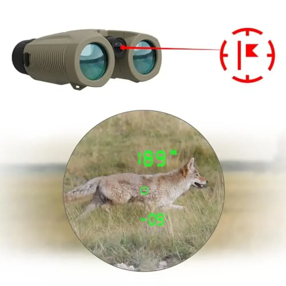 Advanced Laser Ballistics Binocular w/Bluetooth Rangefinder Calculator ProShield Coating Sand Color 3000m Range Sports Shooting