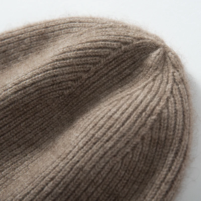 MERRILAMB Hochwertige Strickmütze aus 100 % Kaschmir für Damen und Herren, lässige Beanie-Mütze, Wintermütze, weich, warm, Kaschmir-Kappen, Unisex – Detail 6