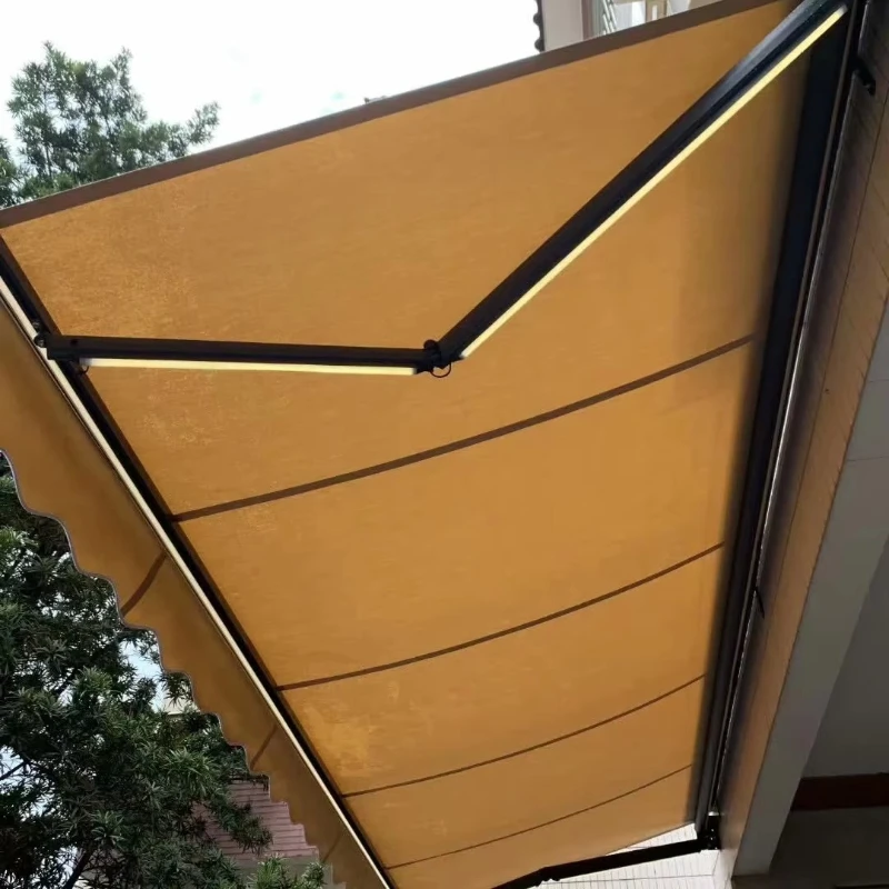 

Уличный электрический выдвижной навес для патио и сада из алюминия с LED-подсветкой, настраиваемый размер, модный дизайн
