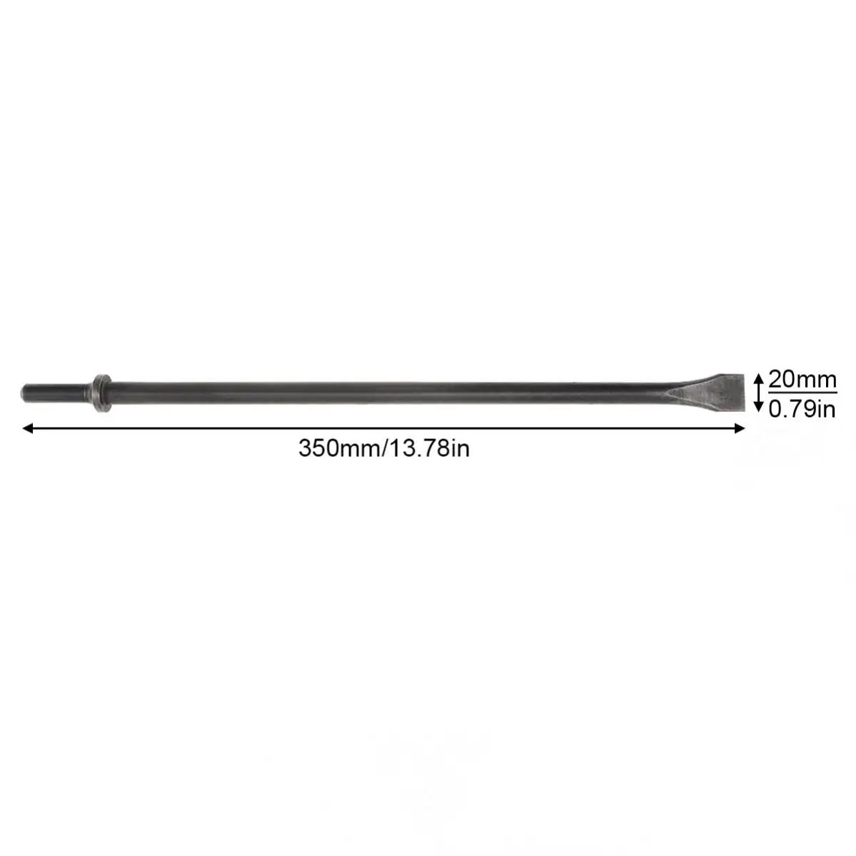 170/175/350/450mm Duro 45 #   Ferramenta pneumática de suporte de cabeça de impacto de cinzel de ar longo sólido de aço para corte/remoção de ferrugem