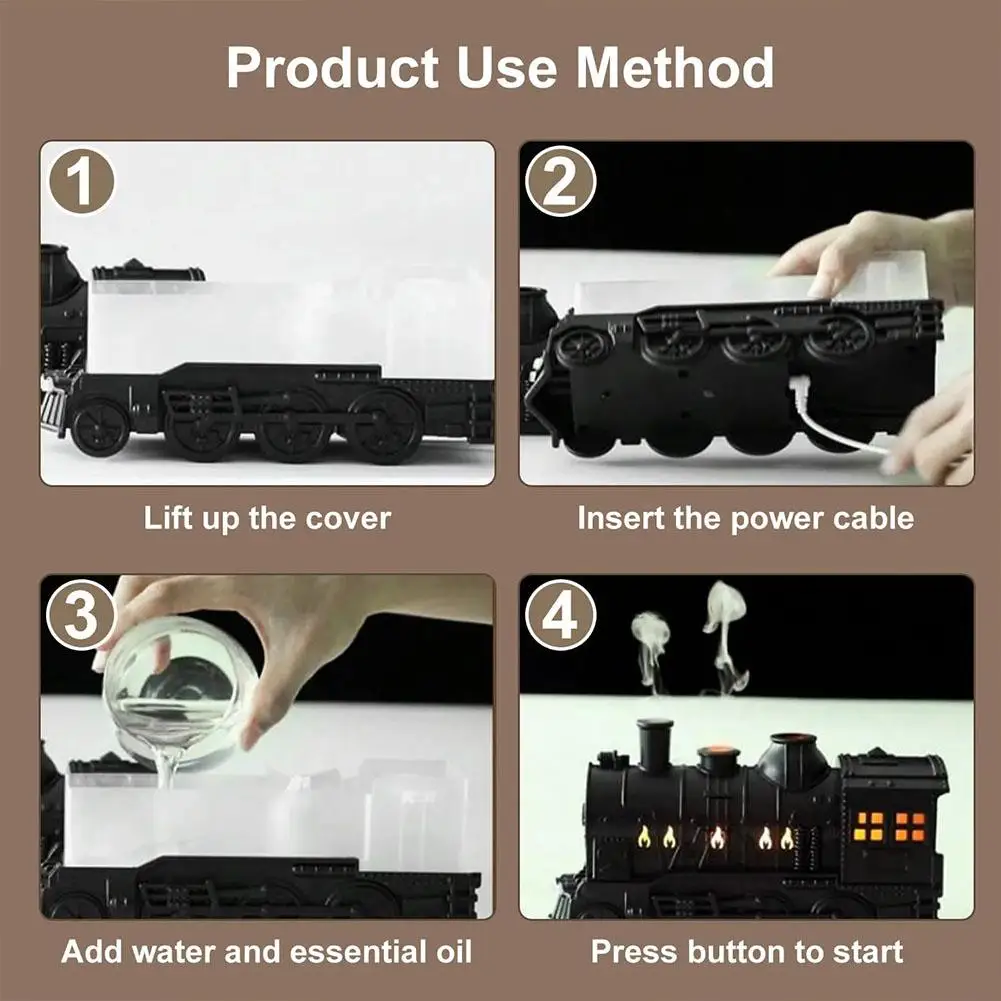 قطار صغير شكل الروائح زيت طبيعي الناشر بالموجات فوق الصوتية كول ميست الهواء المرطب مع مصباح LED رائحة Difusor البخاخة #5