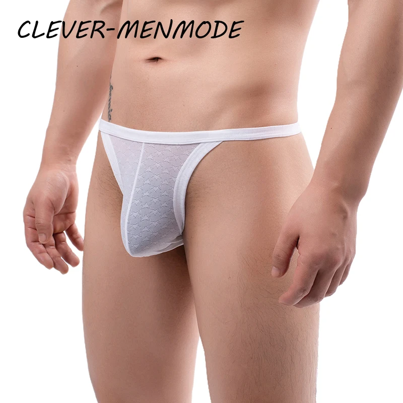 

Men's Sexy Transparent Low Rise Mini Thong Big Bulge Penis Sheath Body Underwear Slim Fitted T-Shaped G String Miniature Tong