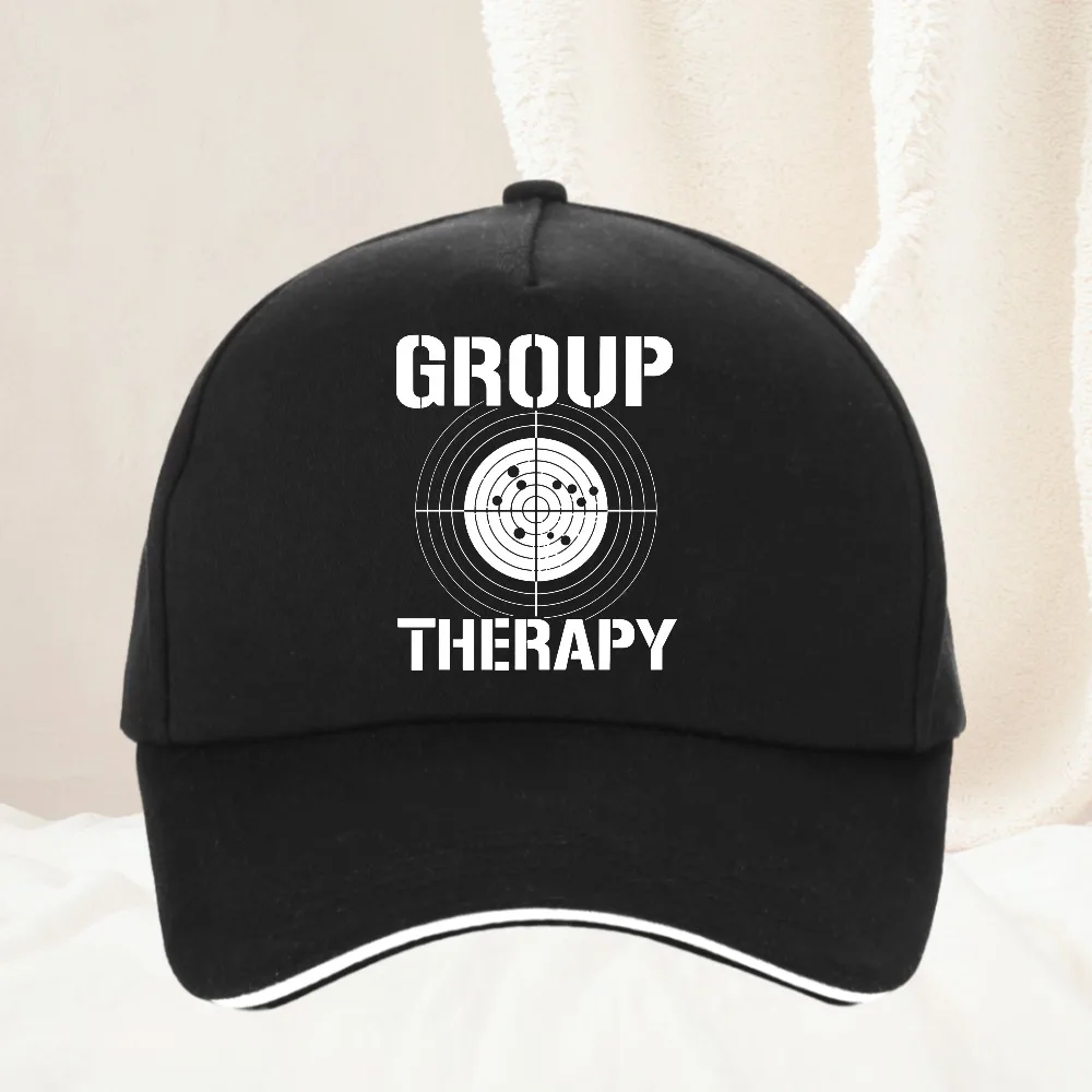 

Group Therapy Shooting Funny Gun Graphic Baseball Cap Casual Fashion Men Women Outdoor All Seasons Travel Gift Caps Hat