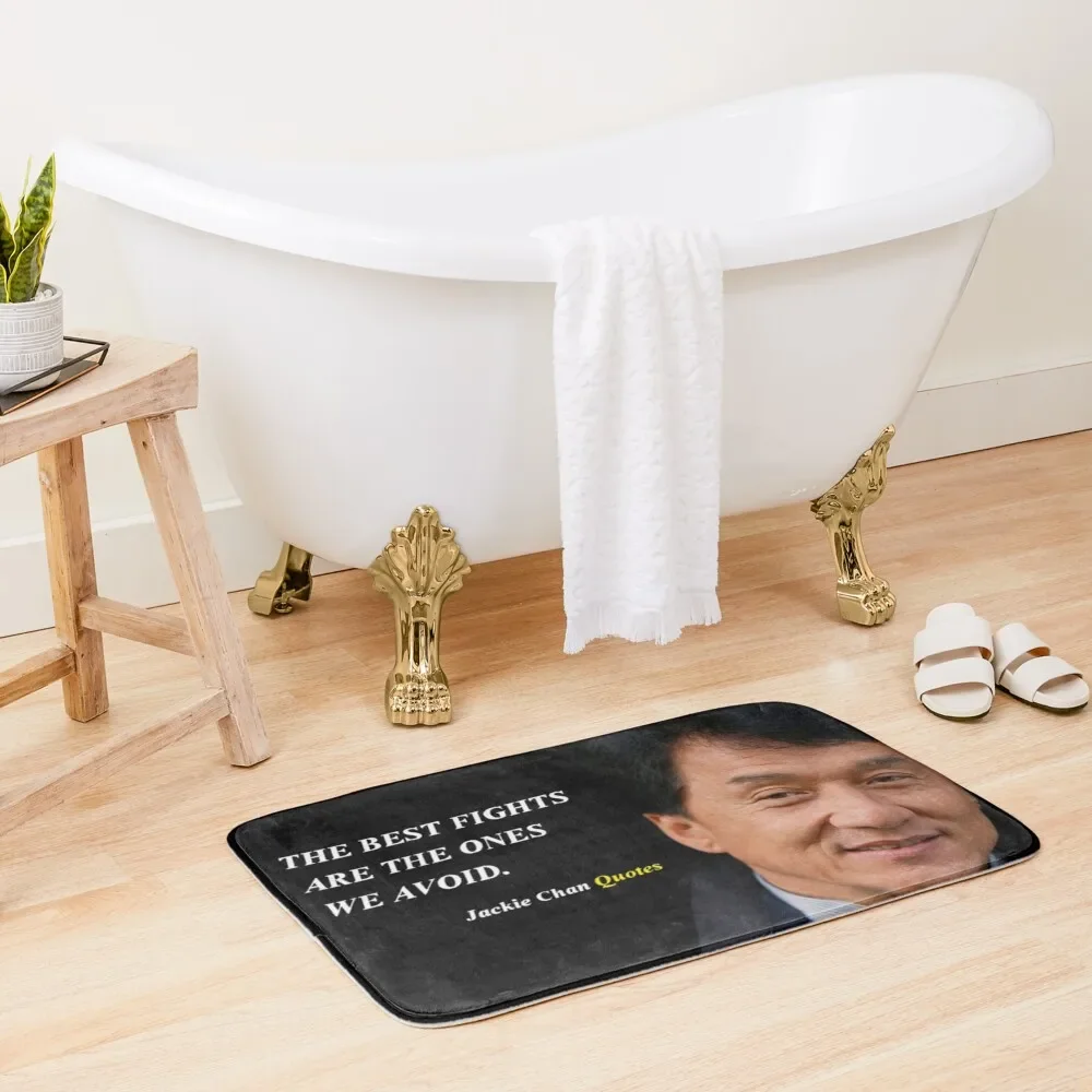 Jackie Chan The Best Fight Quotes Bath Mat Kitchen Anti-Slip Shower Rooms Mat