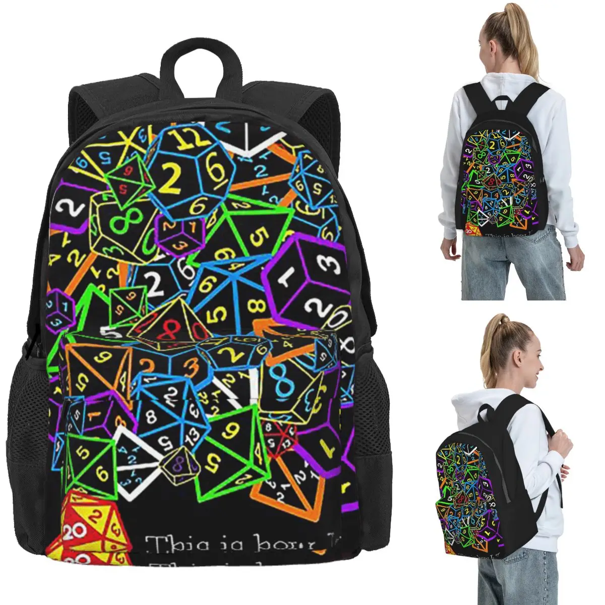 

D And D (Dungeons And Dragons) - This Is How I Roll! Backpack Daypack Kids BookBag School Bag Shoulder Bags for Men Women