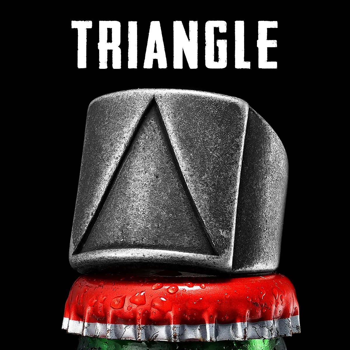 Retro Geometry Triangle Men Rings Stainless Steel Women Jewelry Punk New in Stranger Thing Fashion Accessories Gift Wholesale