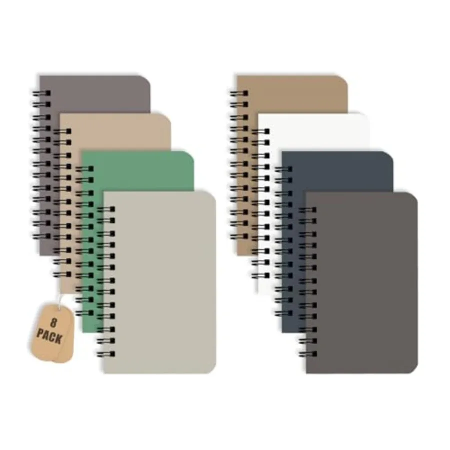 

8 Pack Spiral Notebook Small Pocket Notebook 3x5 Spiral Notepads With Lined Pages, Small Top Spiral Notebook Little Mini Memo S