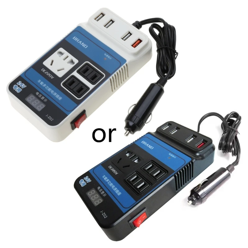 Auto Power Inverter DC12V 24V To DC110V 220V Socket Car Converter Home USB Phone Charging Port Inverter Adapter Dropship