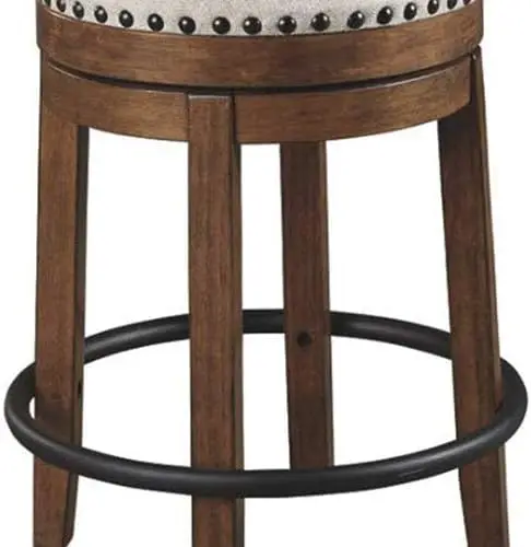 Design by Ashley Rustic Farmhouse 24.5” Counter Height Swivel Bar Stool, Brown