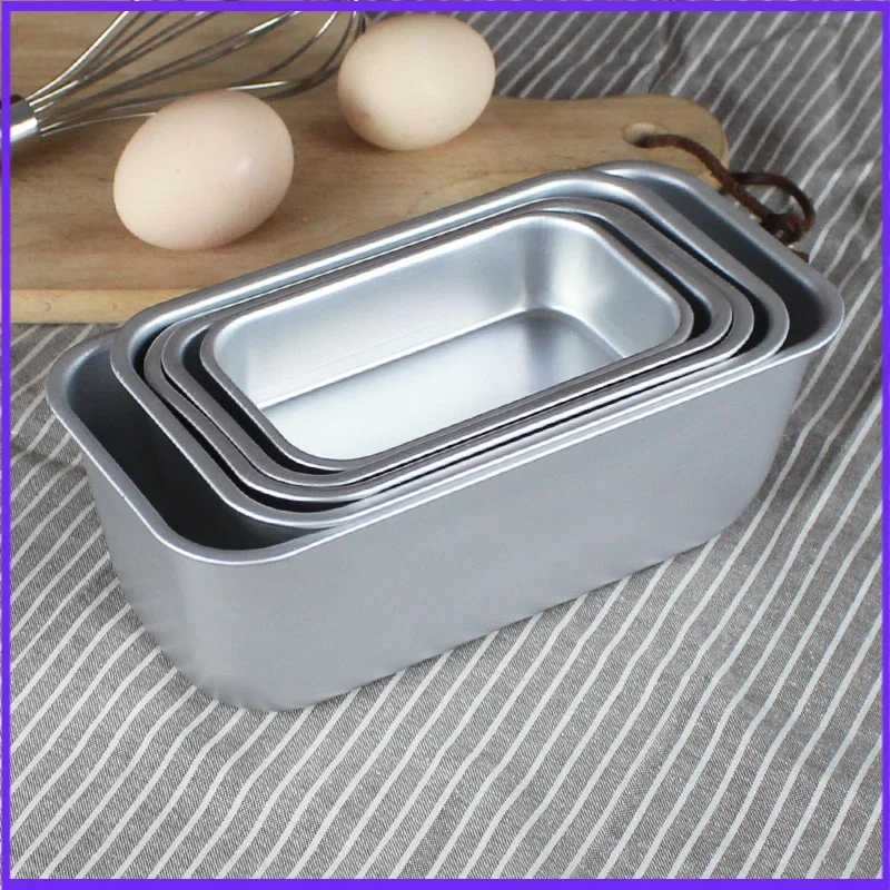 Baking Mold Aluminium Rectangle Cake Tin Baking Dish Bakery Case Mould Cake Decorating Tools,5 Size for Choose