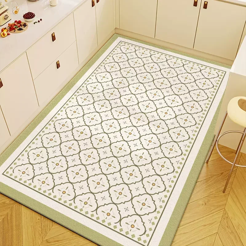 Decoration  Kitchen Floor Mat Anti-fouling Oil-proof Waterproof PVC Carpet Home Easy Clean Balcony Non-slip Rug ковер Tapis