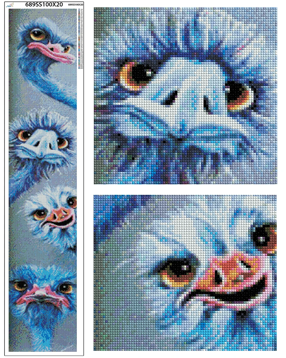 5D DIY Diamond Painting Full Square/Round Ostrich Diamond Art Mosaic Animal Picture Embroidery Rhinestone Home Decor