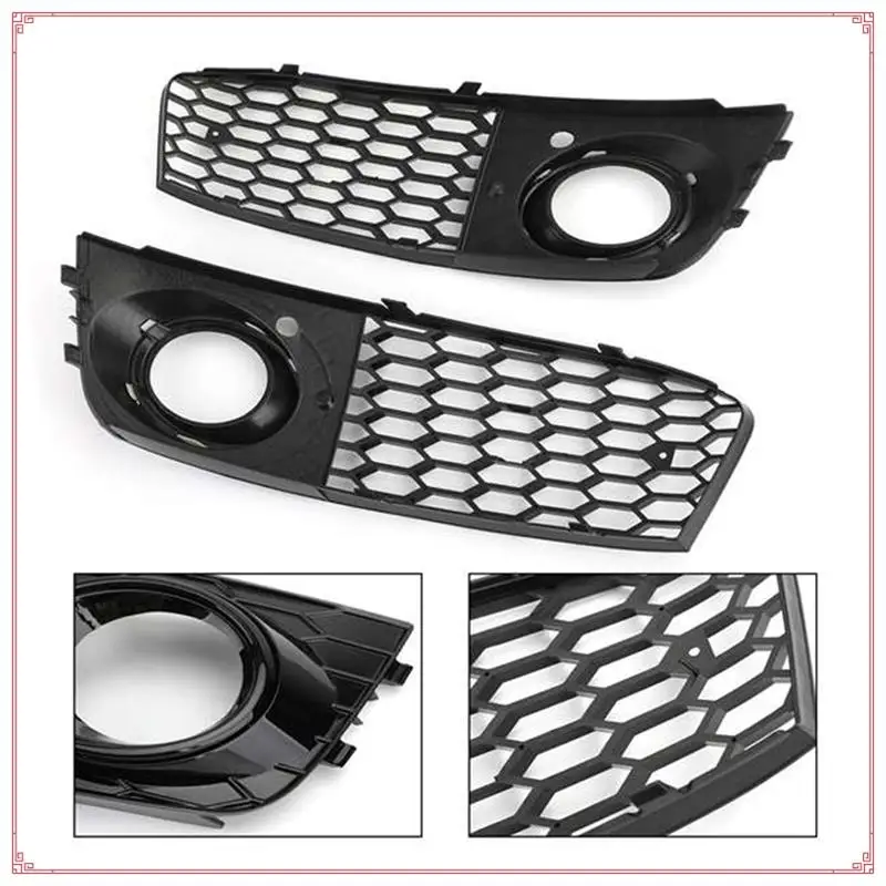 المصد الأمامي للسيارة مصباح الضباب شبكة غطاء مصبغة 8KD807682 8KD807681 Foraudi A4 B8 2009-2012 غطاء خفيف للضباب