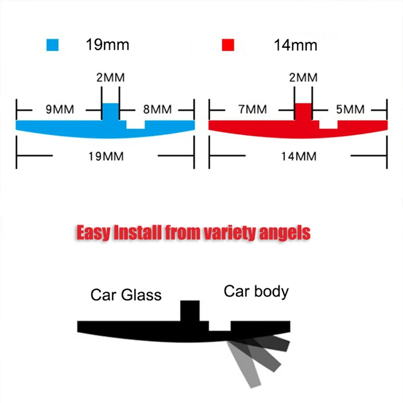 4M Car T Type Rubber Seal Strips Auto Seal Protector Sticker Windshield Roof Rubber Sealing Strip Noise Insulation Accessories