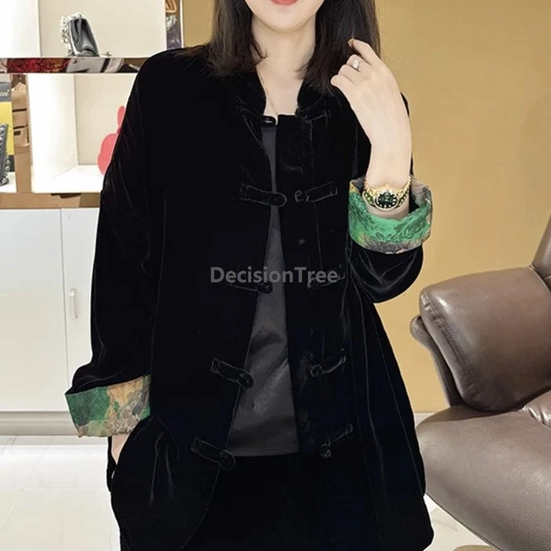

2025 high end fashionable women's garment autumn new chinese style retro loose tang suit coat daily versatile thicken warm coat