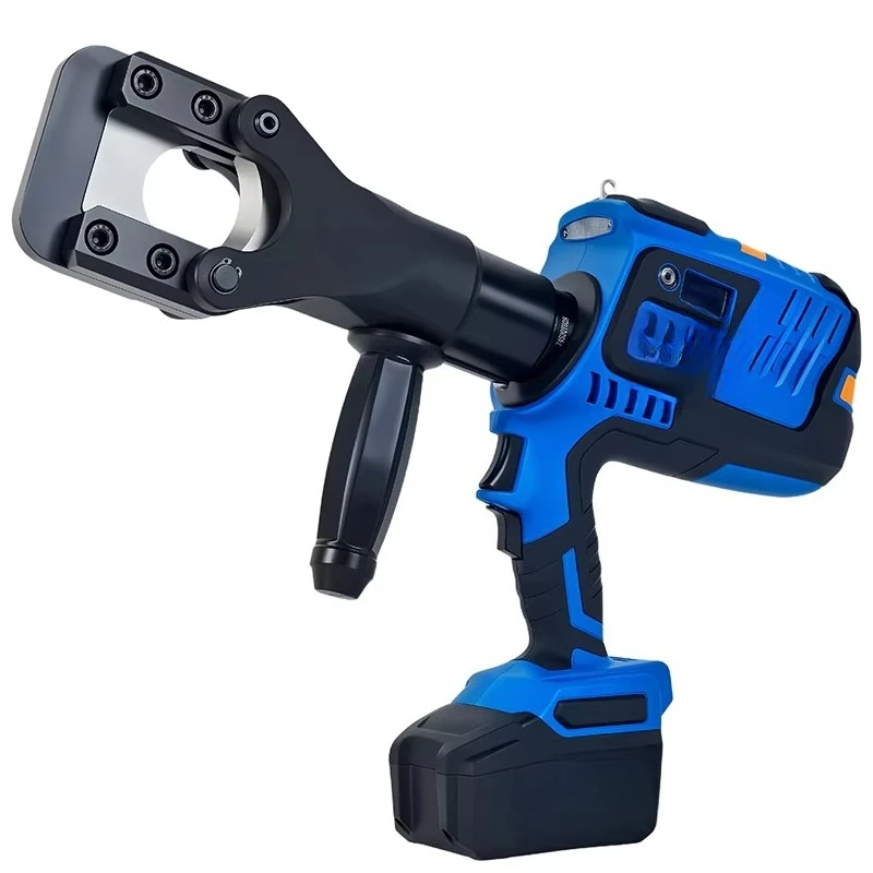 

Battery-powered portable hydraulic tool cable cutter