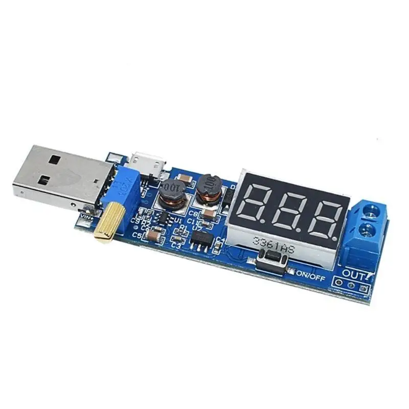 Y1UB DC-DC Step Up Step Down Power Supply Module USB Power Supply Module Potentiometer with Rotating Handle