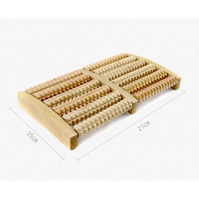 5 6 Row Wooden Foot Roller Massager Reflexology Relax Relief Foot Massage Wheel Anti Cellulite Foot Massager Care Tool