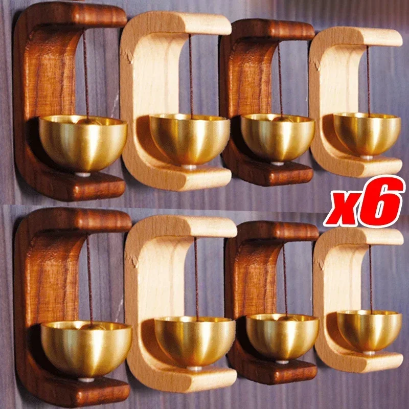 Hanging Solid Wood Doorbell Wireless Magnetic Wind Chime Brass Doorbell Opening Store Owner Pendant Home Decor Gift