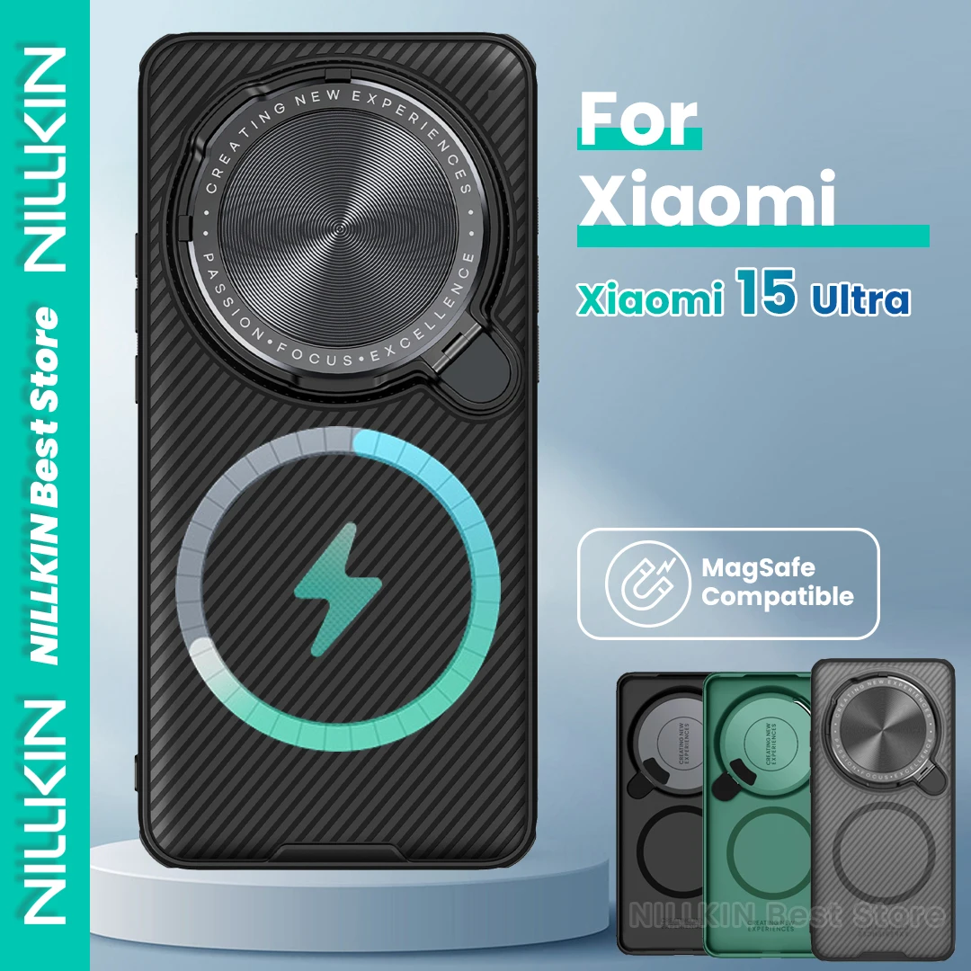 

Nillkin для Xiaomi 15, ультра магнитный чехол для телефона, чехол для объектива камеры, анти-подставка, ТПУ, мягкий край, жесткий противоударный чехол для ПК