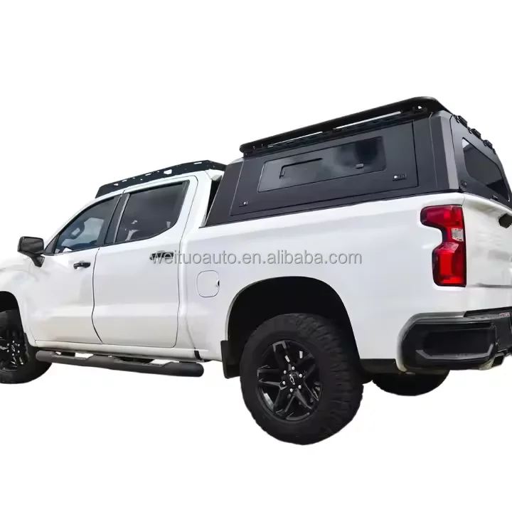 

High Quality Waterproof Off-road Pickup Hardtop Canopy for Chevrolet Colorado Aluminum Left and right with sliding Windows
