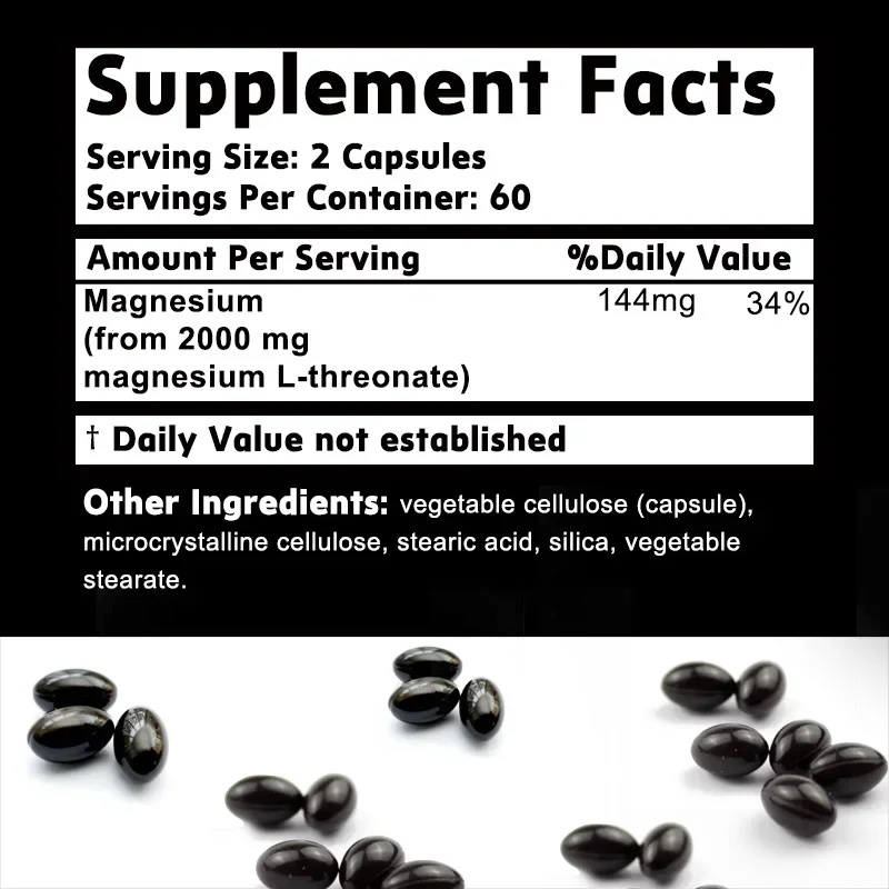 L-Magnesium Threonate - Nootropic Brain Supplement To Improve Memory and Concentration