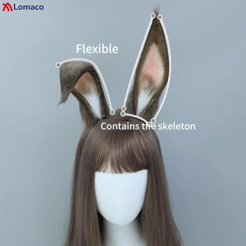 CyGame الفرسان Amiya سافاج تأثيري اكسسوارات الدعائم أرنب الأذن عقال لطيف فو الفراء الشعر هوب أفخم آذان الأرنب العصابات الشعر