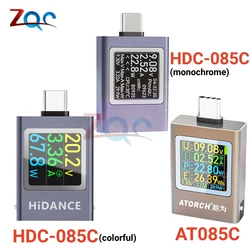 HDC-085C DC 4.5-50V 0-12A PD3.1 Multi-function Digital Display DC Voltage Ammeter Power Meter Type-c Cell Phone Charging Tester