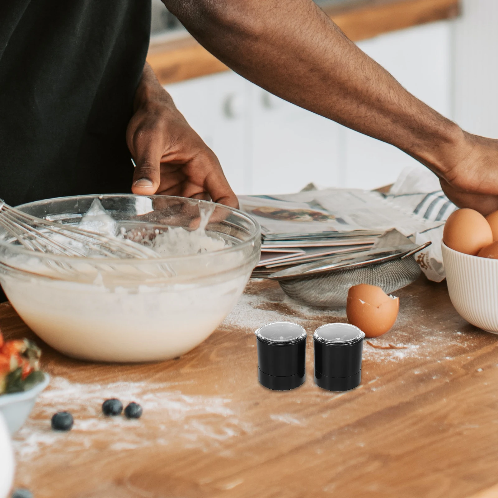 2 قطعة غطاء طاحونة الفولاذ المقاوم للصدأ يغطي دليل قابل للتعديل غطاء مطحنة يغطي للمطبخ الملح الفلفل غطاء طاحونة علوية #1