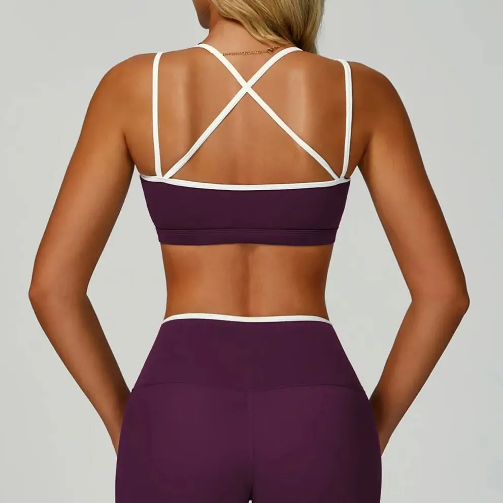 

Sports Underwear Yoga Vest Women Yoga Bra Sexy Color Blocking Workout Bra Gym Crop Top Women Breathable Running Quick Drying Bra