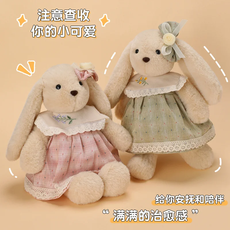 Kawaii Wald Fufu Kleines Kaninchen Plüschkleid Tierpuppe Braun Weiß Spielzeug Kissen Kissen Geschenk für Kinder