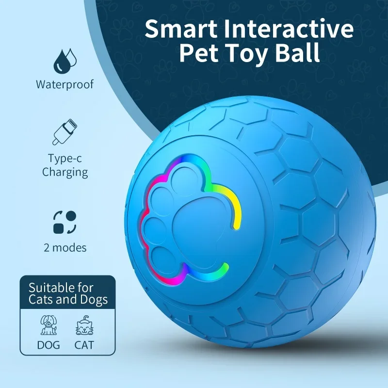 Smart Ball Cat Toy Automatic Rolling Dog Ball Smart Interactive Cat Dog Toy Touch Activated Kitten Toy Interactive Cat Exercise