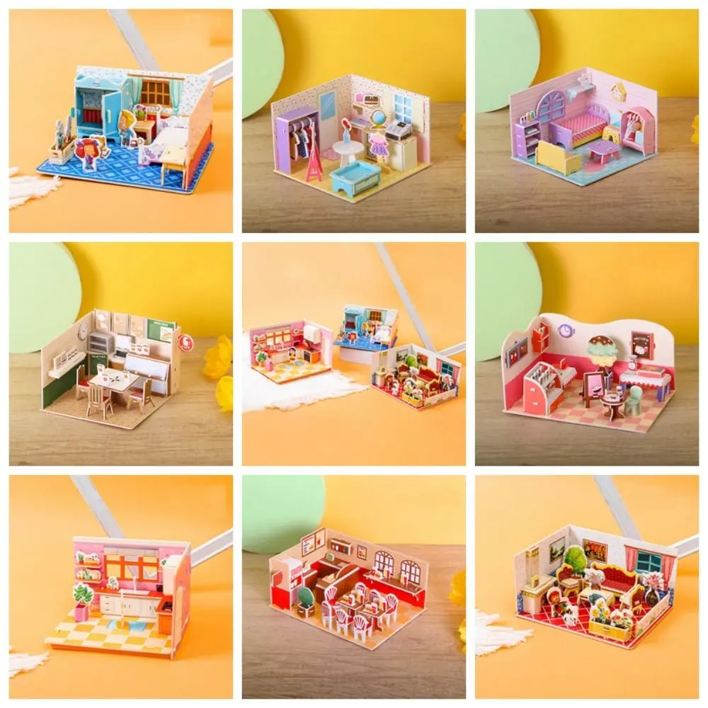 Craft Toys Cardboard 3D Room Model Puzzle Toys Model Toys Room 3D Room Cardboard House 3D Room Model Craft Toys Birthday Gift